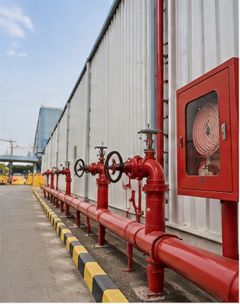 Fire hydrant system in an Indian industrial facility
