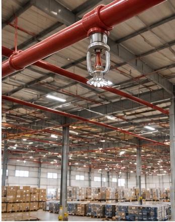 Fire sprinkler system in an Indian industrial facility
